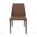 Orange saddle leather high density foam dining chairs